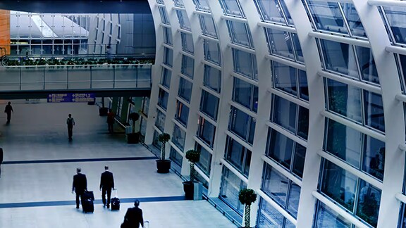 Interior of an airport terminus