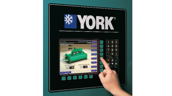 Touchscreen console by York featuring its products