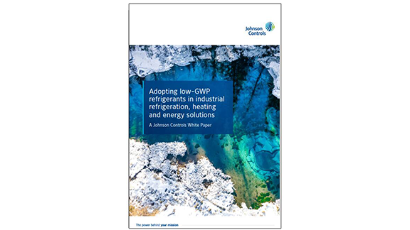 Front page of a whitepaper related to low GWP refrigerants product by Johnson Controls