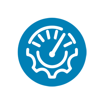 Icon of a integration wheel with speed indicator