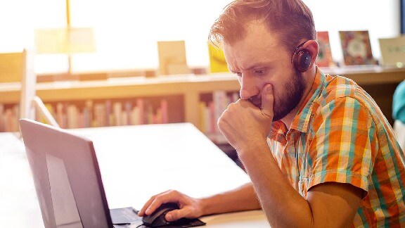 A person working on his laptop