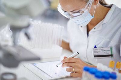 Lab technician working