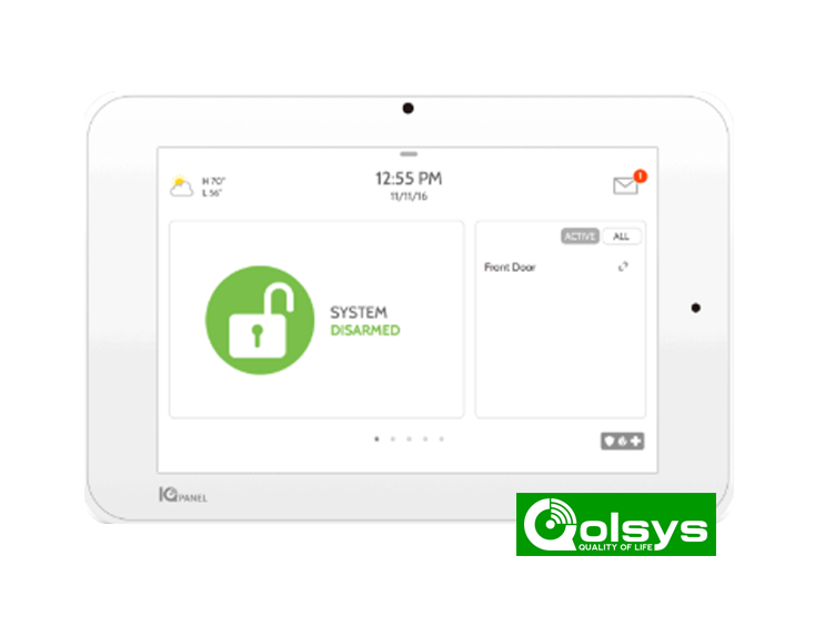 Residential intrusion detection system software interface on tab by Olysys