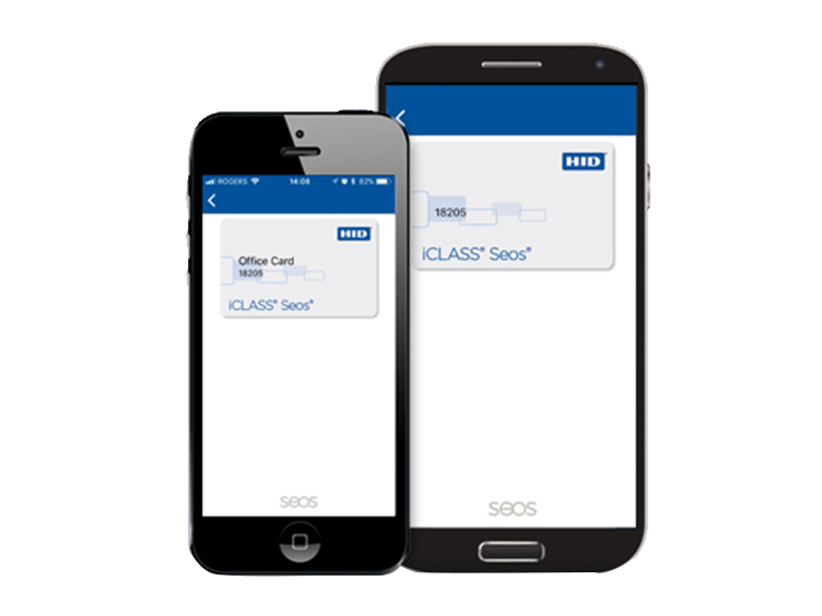Seos Card access interface on mobile display