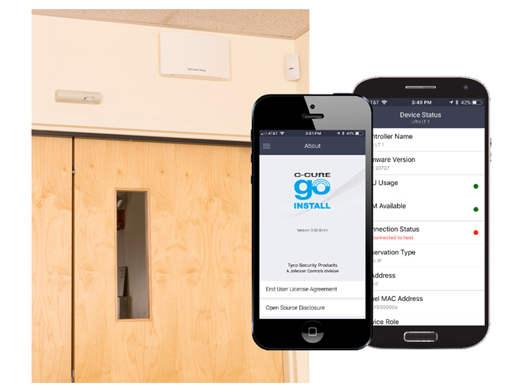Installed C-Cure product from Software house in the building and its software interface on mobile