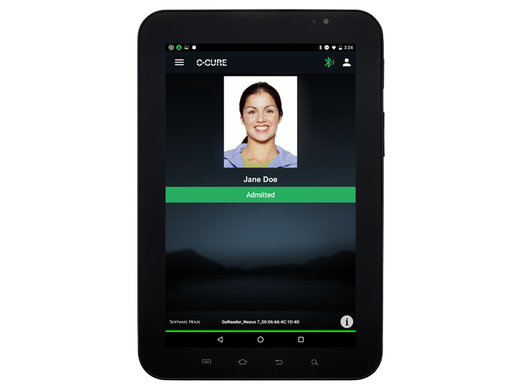 C- Cure access management interface on mobile display