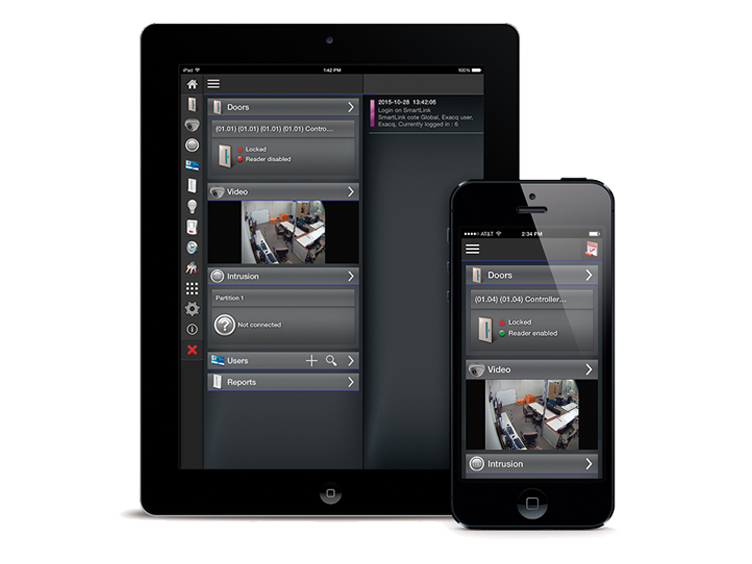 Access control interface captured on tab and mobile