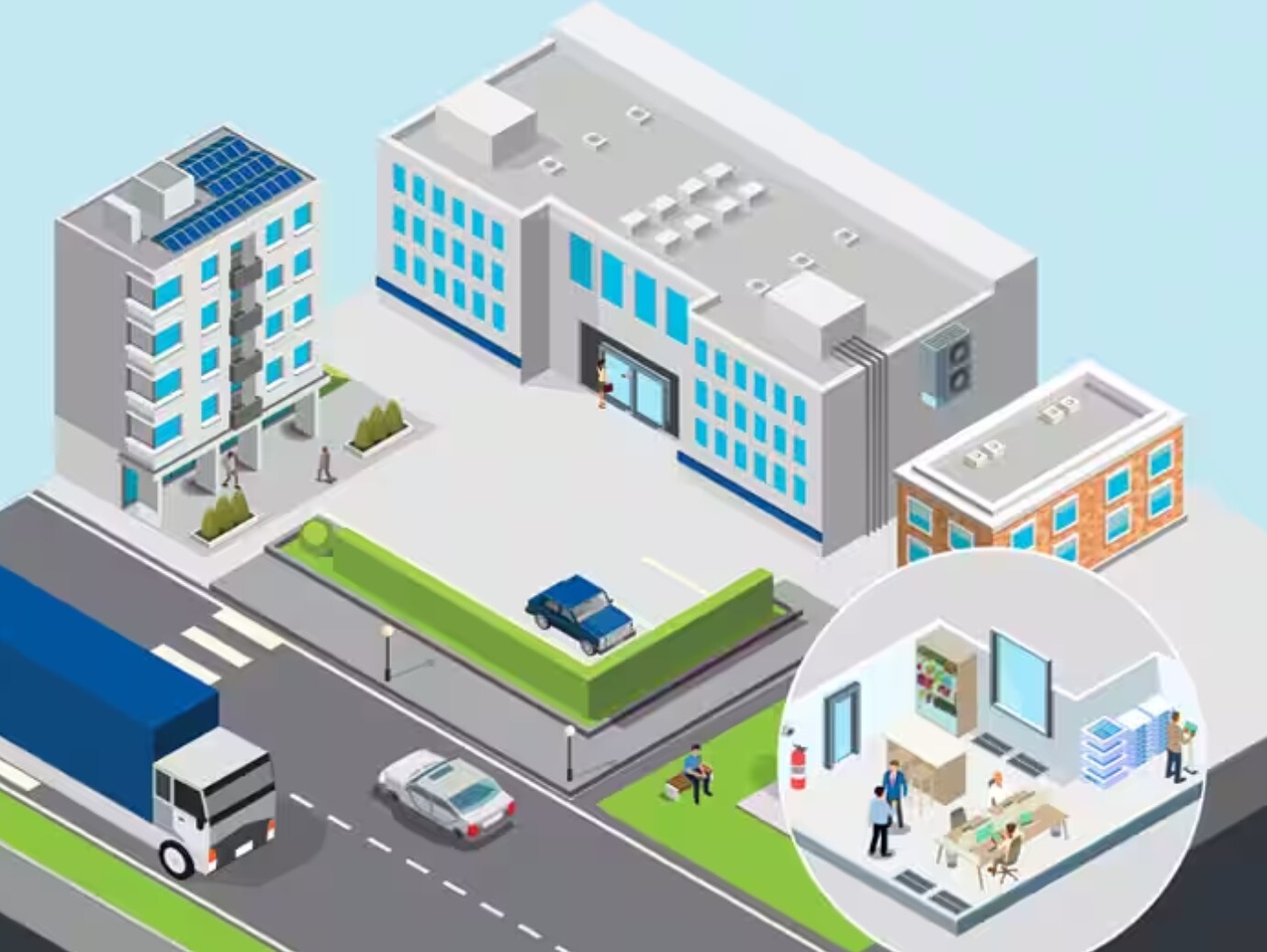 Infographics of building exterior