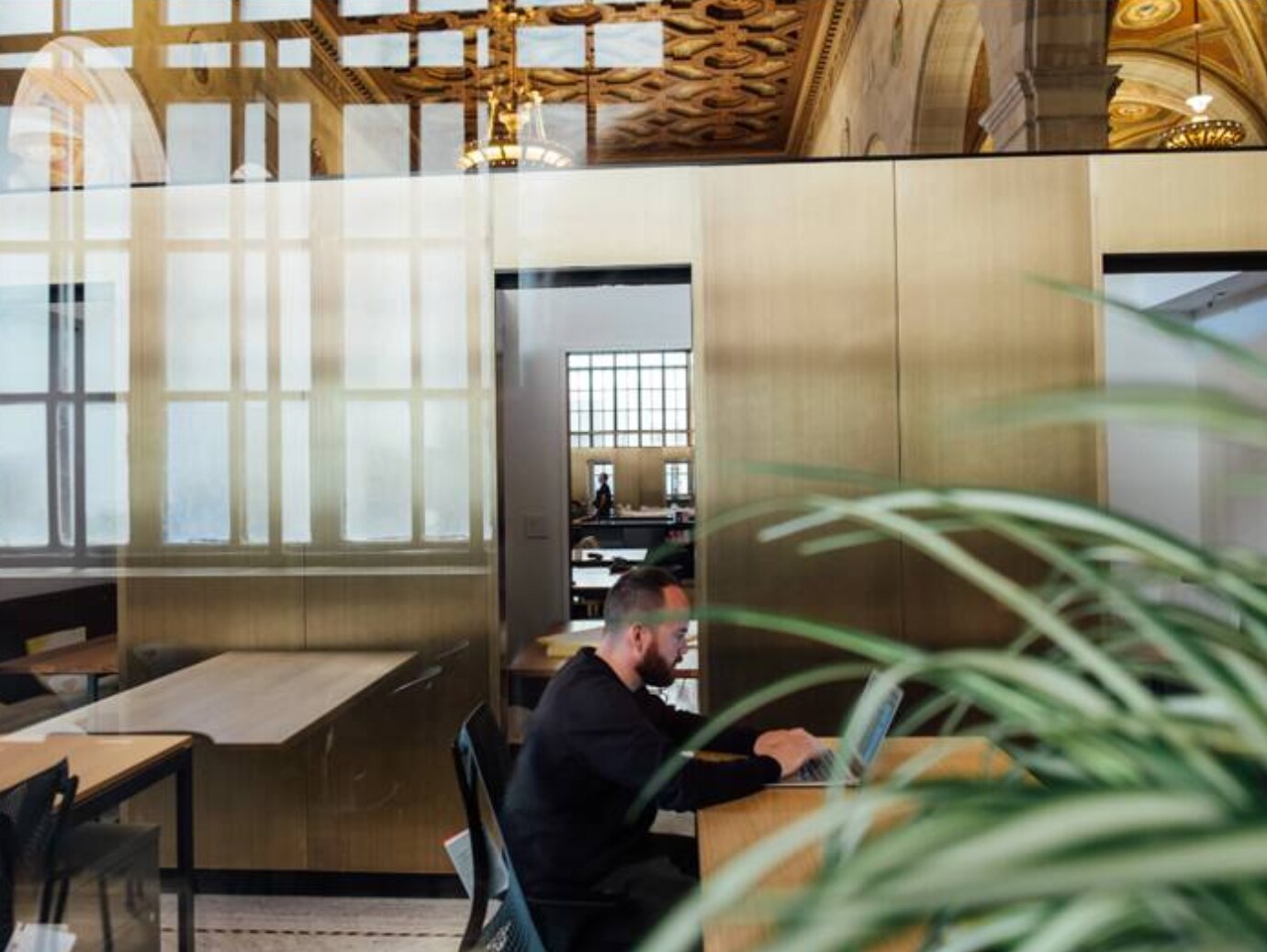 Man working on laptop