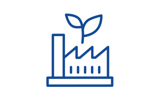 Building with leaf icon