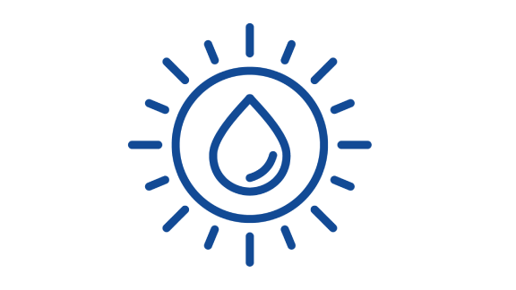 Water drop and sun icon