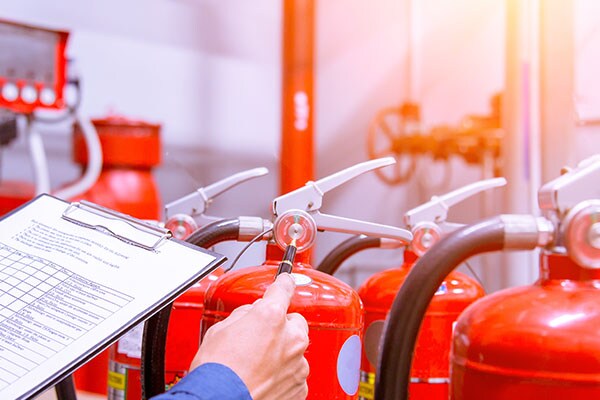 Close up of fire fighting equipments